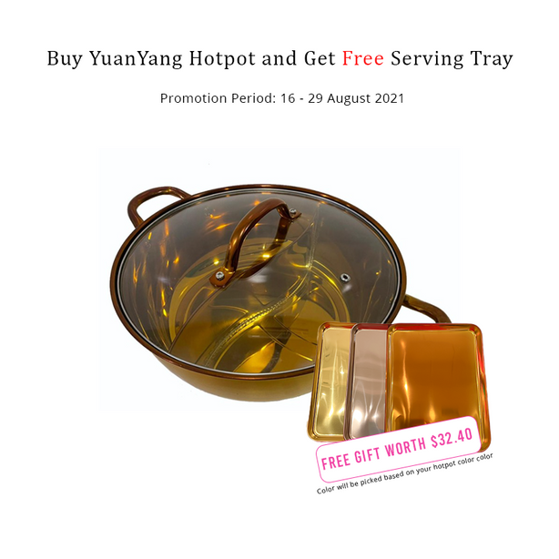 YuanYang Hotpot - Red - Free Gift Serving Tray