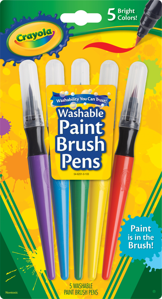 Crayola Washable No Drip Paint Brush Pens 5 col
