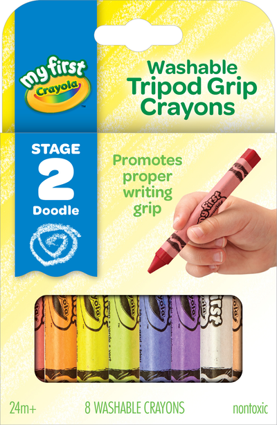 Crayola My First Crayola Washable Tripod Grip Crayons, 8 col