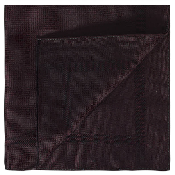 Ermenegildo Zegna Plain Silk Pocket Square with Woven Texture in Burgundy