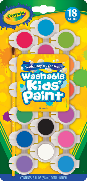 Crayola Washable Color Paint Pot Set, 18 col