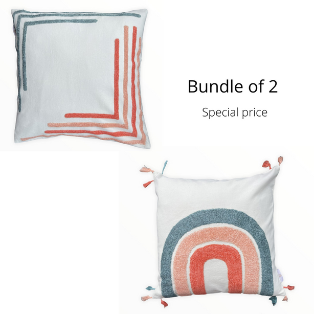 Raina Rainbow & Raico Geometric Throw Pillow Set Of 2