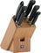 Zwilling Four Star   Knife Block Set, 7 Pcs   -  Paring, Utility, Slicing, Bread, Chef'S Knife, Sharpening Steel And Wooden Block
