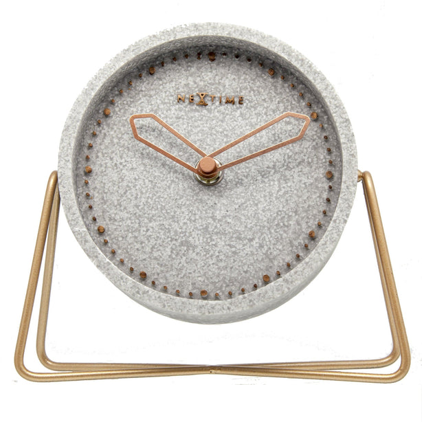 NeXtime Cross Table Table Clock 15.5x17.5cm Resin, Silent Movement (Grey Copper)