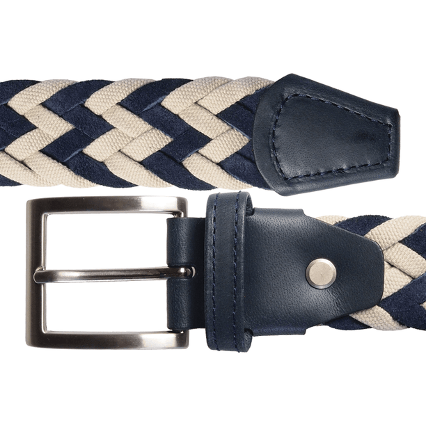 72 Smalldive Blue Suede & Cotton Braided Belt
