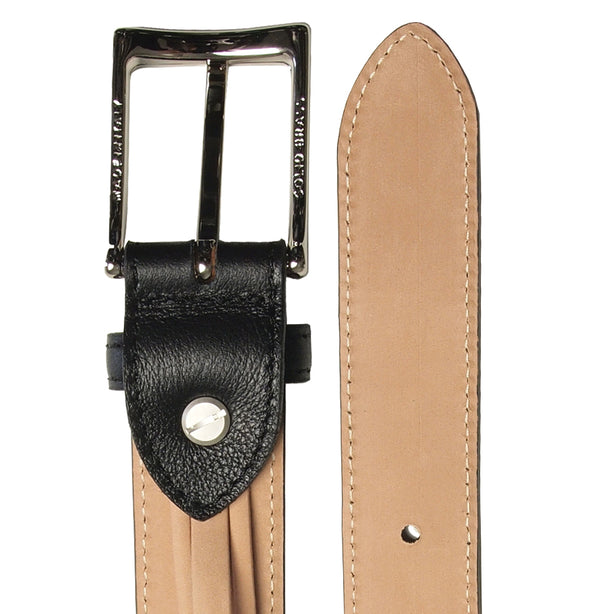 72 Smalldive Black Saffiano Slim Width Leather Belt