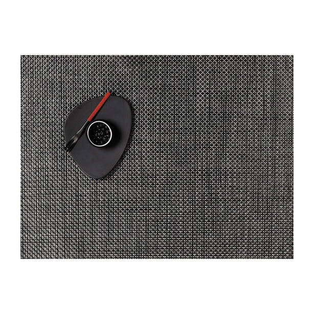 Chilewich TerraStrand® Microban® Basketweave Woven Table Mat/Placemat, Rectangle, 36 x 48 cm, Carbon