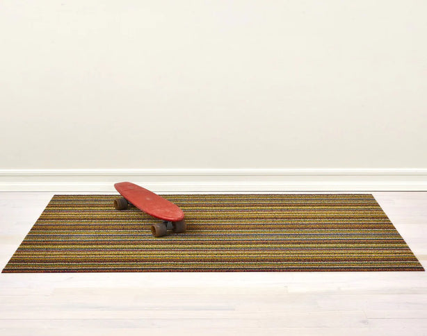 Chilewich TerraStrand® Microban® Indoor/Outdoor Skinny Stripe Door Mat, 46 x 71 cm, Tufted Shag, Bright Multi-Color