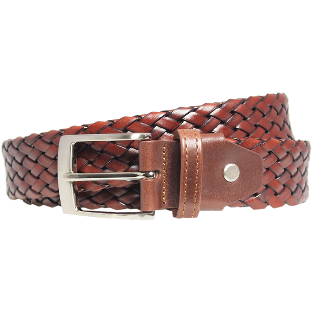 72 Smalldive Brown Weave Leather Belt