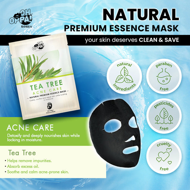 Oh Oppa Natural Premium Essence Mask ( Avocado 10s + Tea Tree 10s)