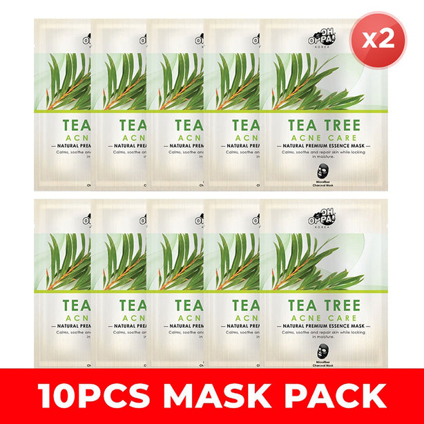 Oh Oppa Natural Premium Essence Mask 10s, Tee Tree [Bundle of 2]